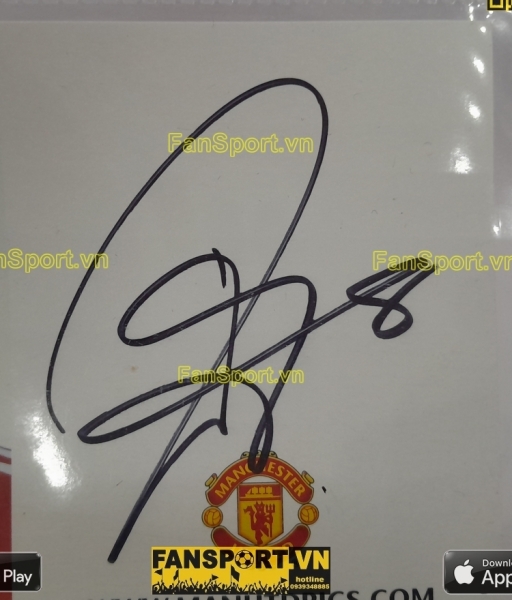 Ảnh chữ ký Juan Mata Manchester United 2017-2018 home signed