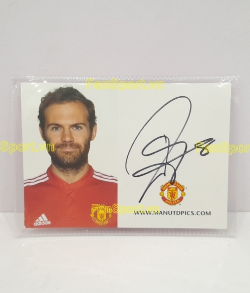 Ảnh chữ ký Juan Mata Manchester United 2017-2018 home signed