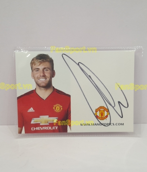 Ảnh chữ ký Luke Shaw Manchester United 2018-2019 home signed photo