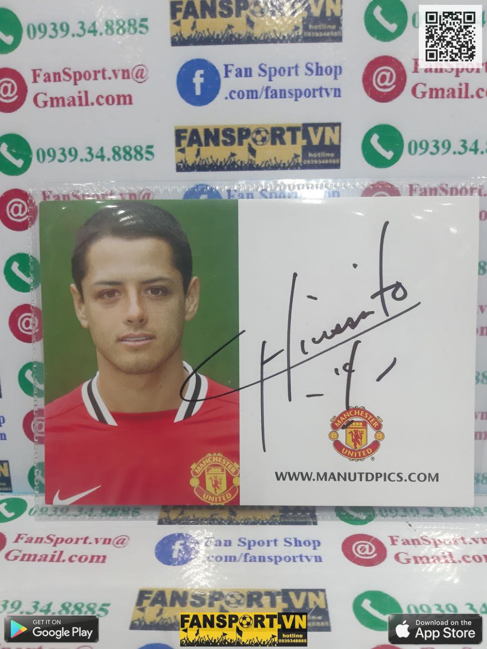 Ảnh chữ ký Chicharito Manchester United 2011 2012 signed Hernandez