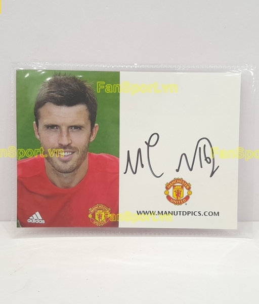 Ảnh chữ ký Michael Carrick Manchester United 2016 2017 home signed