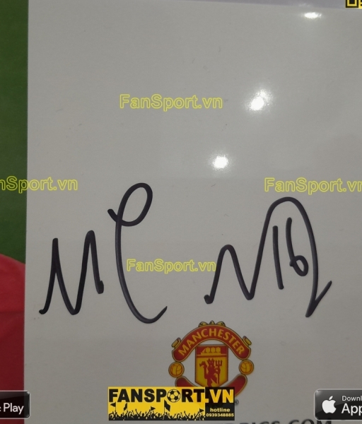 Ảnh chữ ký Michael Carrick Manchester United 2016 2017 home signed
