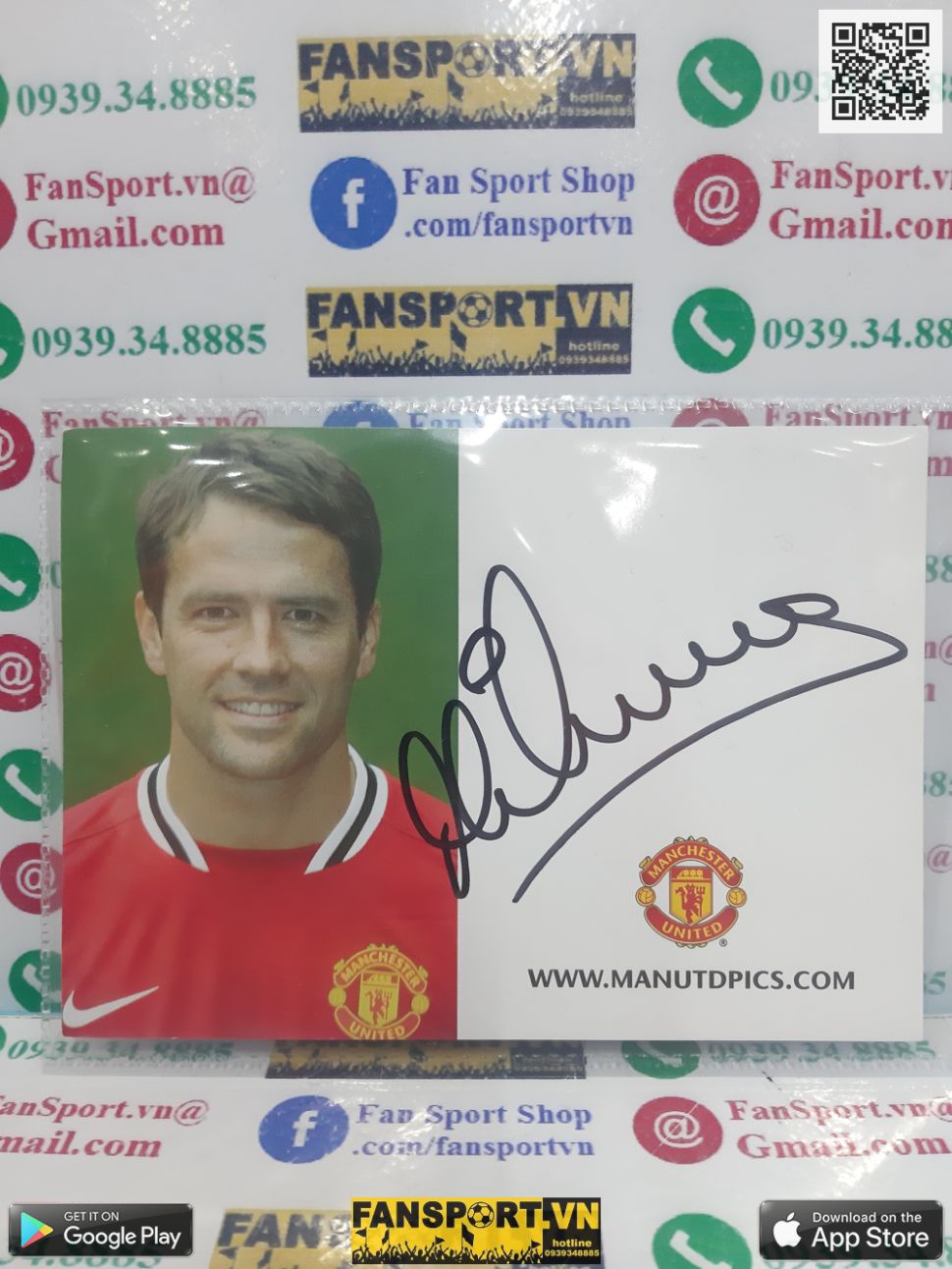Ảnh chữ ký Michael Owen Manchester United 2011 2012 signed hand