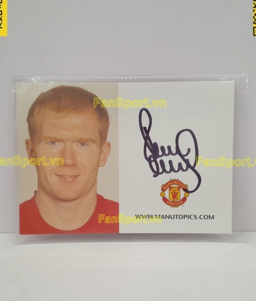Ảnh chữ ký Paul Scholes Manchester United 2007 2009 home signed hand