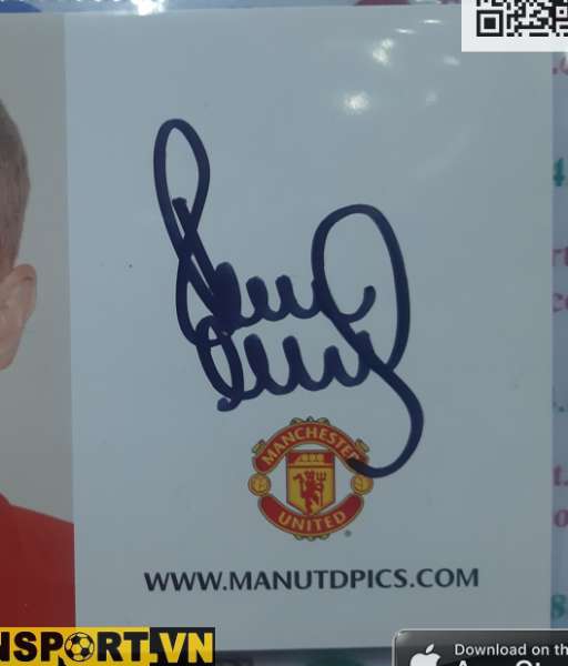 Ảnh chữ ký Paul Scholes Manchester United 2007 2009 home signed hand