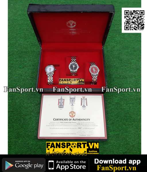 Bộ đồng hồ Manchester United Treble 1998 1999 limited COA watch 5567