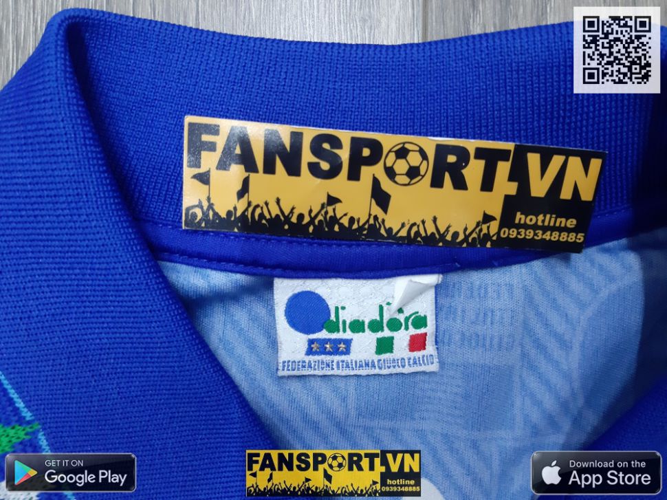 Áo Roberto Baggio 10 Italy World Cup 1994 shirt jersey 1993 home blue