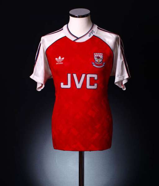 1990-1992 home Arsenal shirt jersey áo đấu bóng đá red