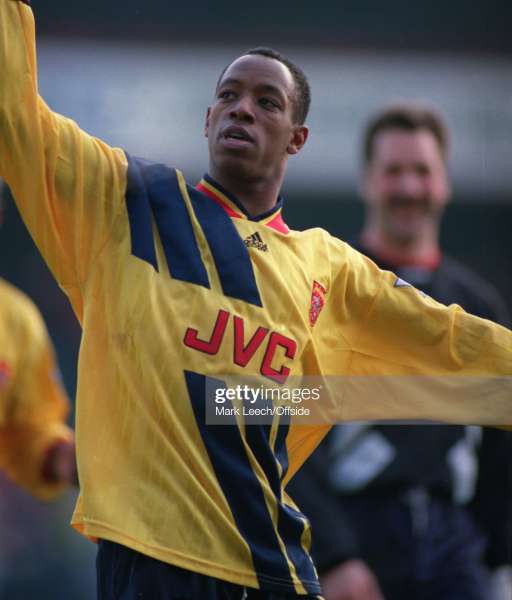 1993-1994 away Arsenal shirt jersey áo đấu bóng đá yellow
