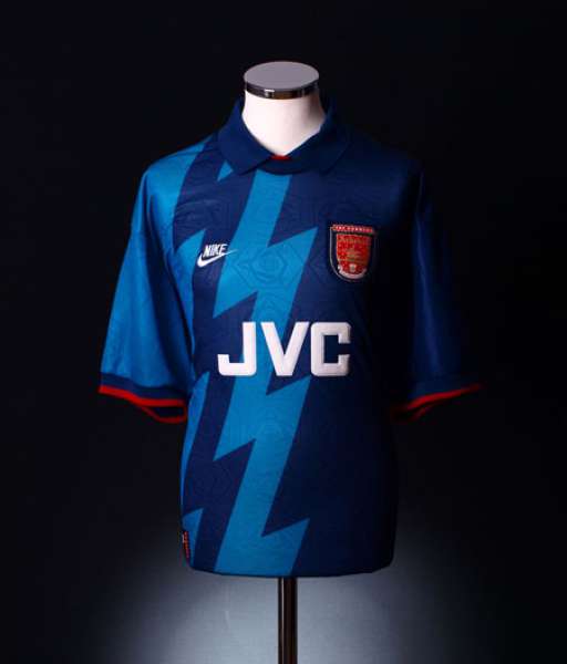1995-1996 away Arsenal shirt jersey áo đấu bóng đá blue