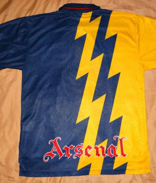 1995-1996 third special Arsenal shirt jersey áo đấu bóng đá yellow