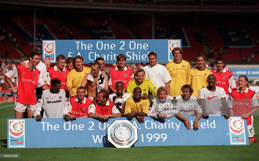 1999-2000 home Arsenal shirt jersey áo đấu bóng đá red