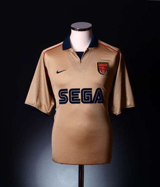 2001-2002 away Arsenal shirt jersey áo đấu bóng đá yellow