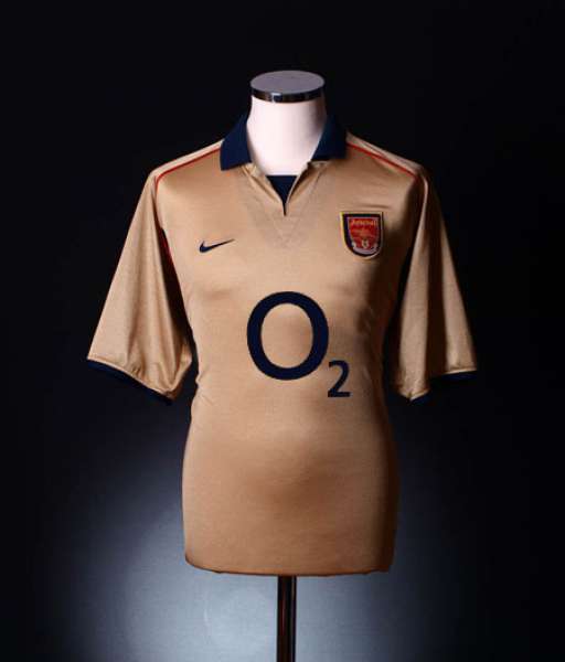 2002-2003 third Arsenal shirt jersey áo đấu bóng đá yellow