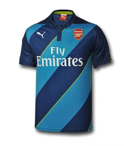 2014-2015 third Arsenal shirt jersey áo đấu bóng đá blue