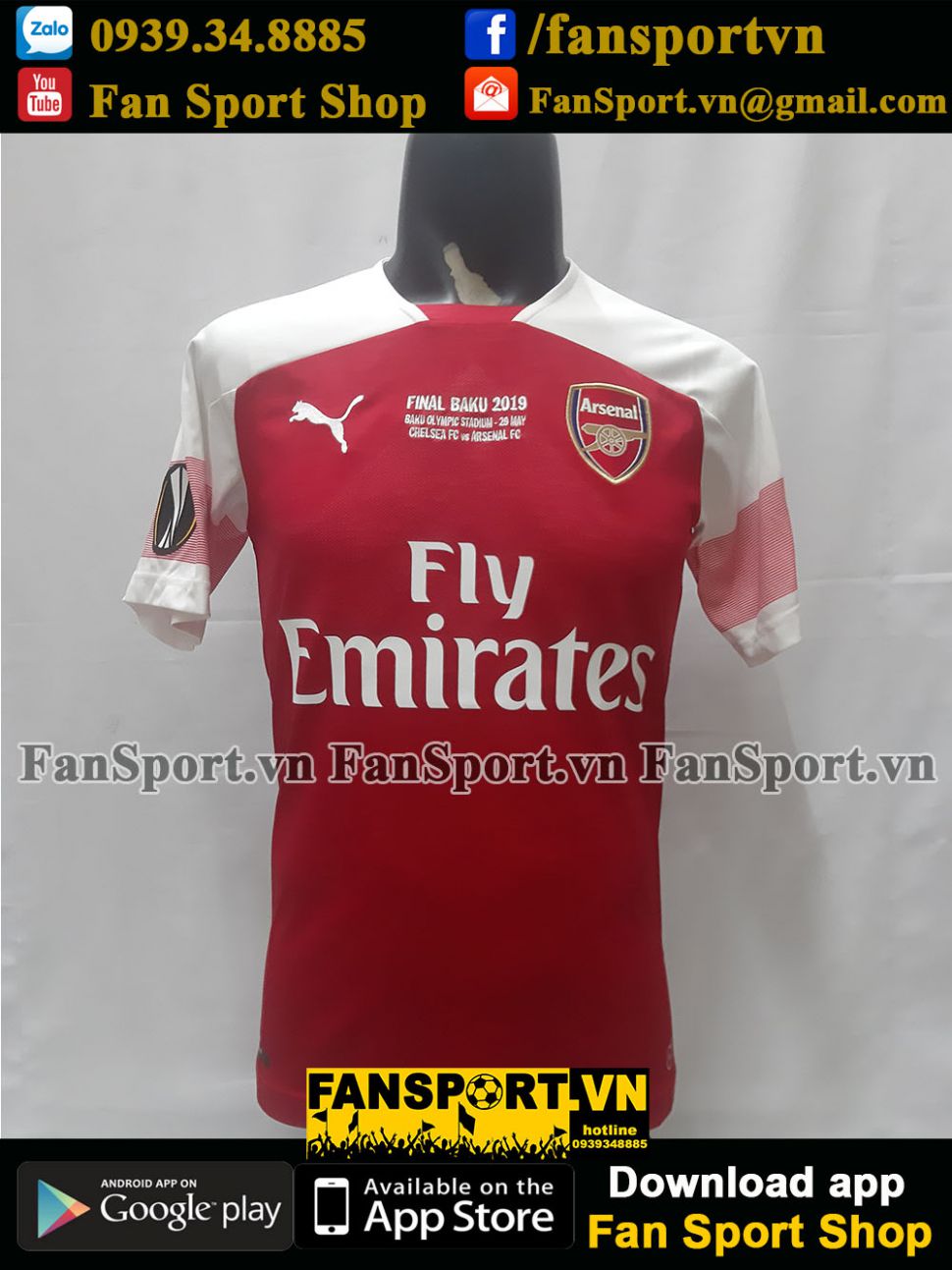 2018-2019 Home Arsenal Shirt Jersey Áo Đấu Bóng Đá Red | Fansport.Vn