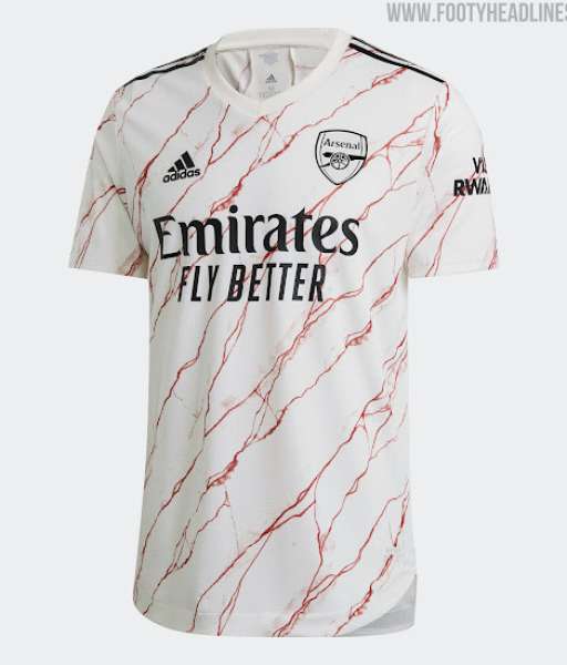 2020-2021 away Arsenal shirt jersey áo đấu bóng đá white