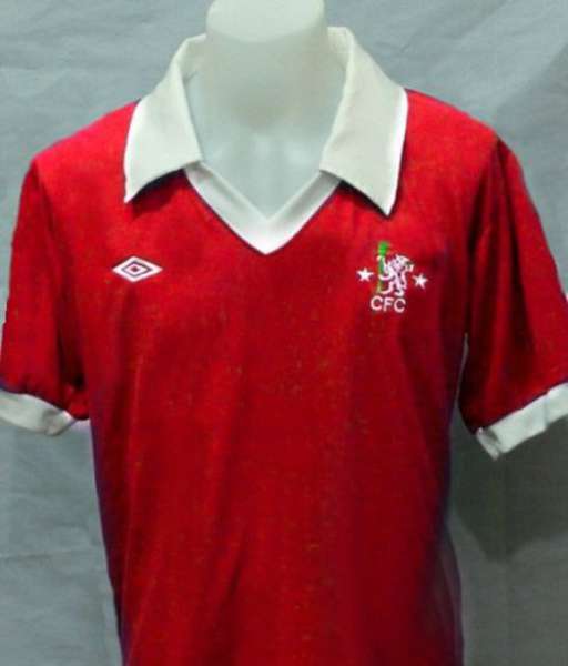 1975-1977 away Chelsea shirt jersey áo đấu bóng đá red