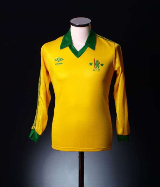 1978-1981 away Chelsea shirt jersey áo đấu bóng đá yellow