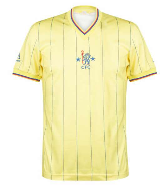1981-1983 away Chelsea shirt jersey áo đấu bóng đá yellow
