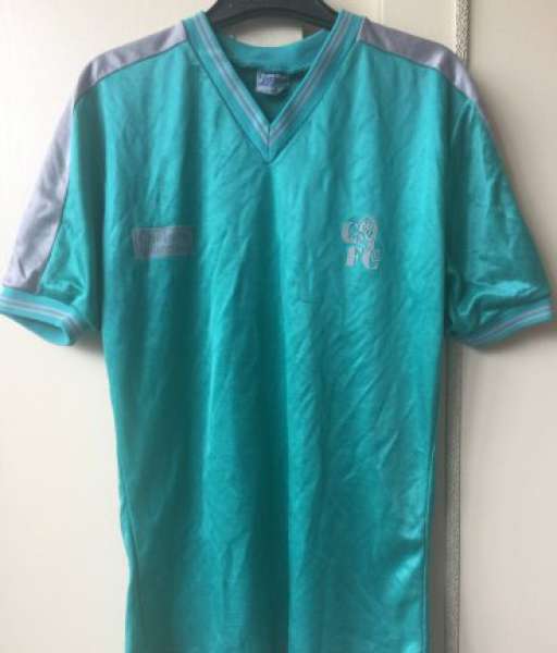 1986-1987 away Chelsea shirt jersey áo đấu bóng đá green