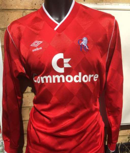 1987-1988 third Chelsea shirt jersey áo đấu bóng đá red