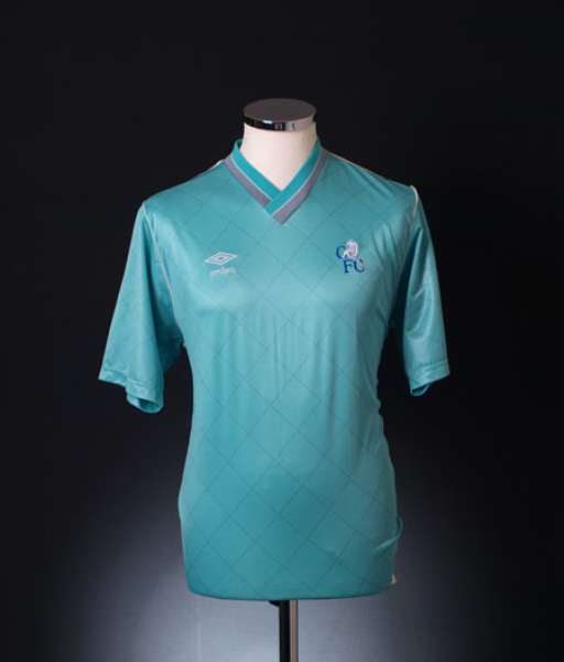 1987-1989 away Chelsea shirt jersey áo đấu bóng đá green