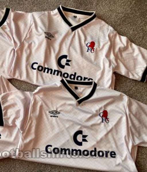 1989-1990 third Chelsea shirt jersey áo đấu bóng đá white