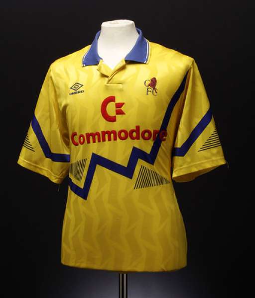 1991-1993 third Chelsea shirt jersey áo đấu bóng đá yellow