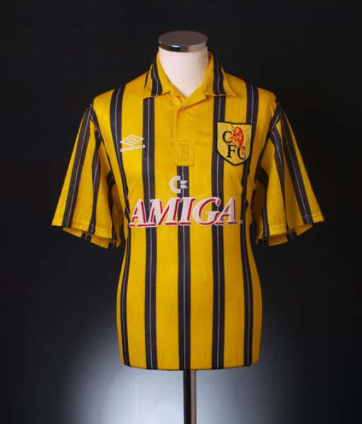 1993-1994 third Chelsea shirt jersey áo đấu bóng đá yellow