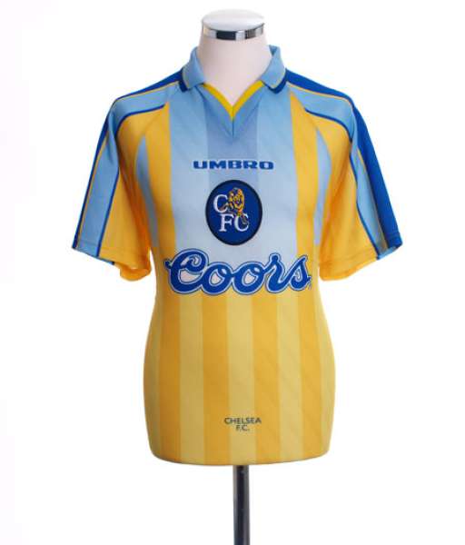 1996-1998 away Chelsea shirt jersey áo đấu bóng đá yellow
