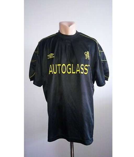 2000-2001 third Chelsea shirt jersey áo đấu bóng đá black
