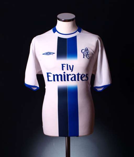 2003-2005 away third Chelsea shirt jersey áo đấu bóng đá white