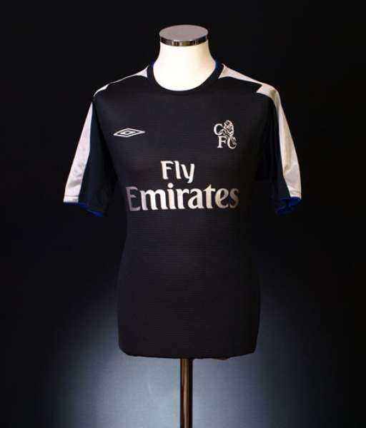 2004-2005 away third Chelsea shirt jersey áo đấu bóng đá black