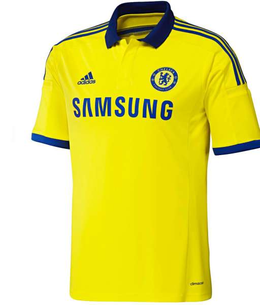 2014-2015 away Chelsea shirt jersey áo đấu bóng đá yellow