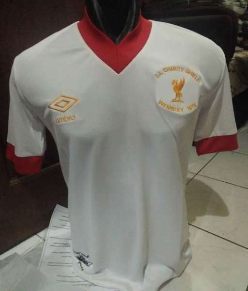 1976-1979 away Liverpool shirt jersey áo đấu bóng đá white
