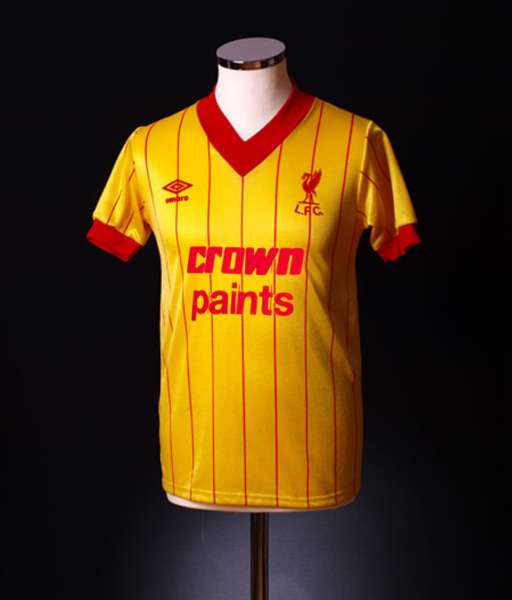 1982-1984 third Liverpool shirt jersey áo đấu bóng đá yellow