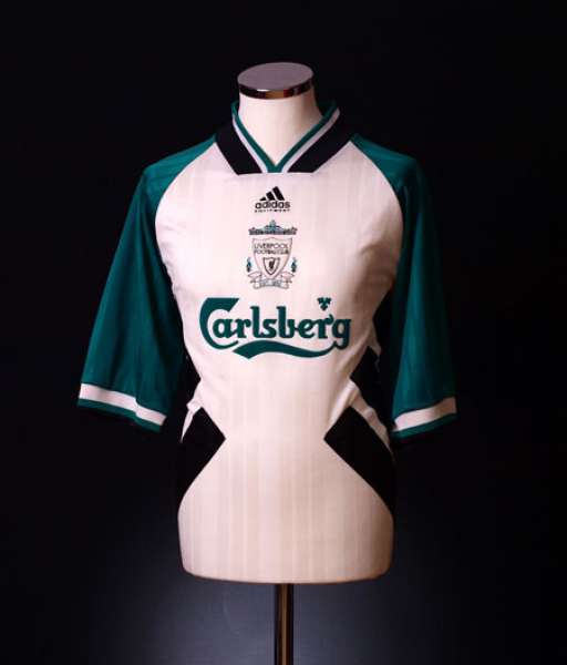 1993-1995 away Liverpool shirt jersey áo đấu bóng đá green