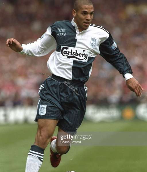 1995-1996 away Liverpool shirt jersey áo đấu bóng đá green white