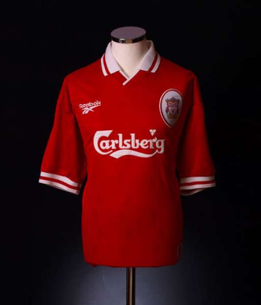 1996-1998 home Liverpool shirt jersey áo đấu bóng đá red