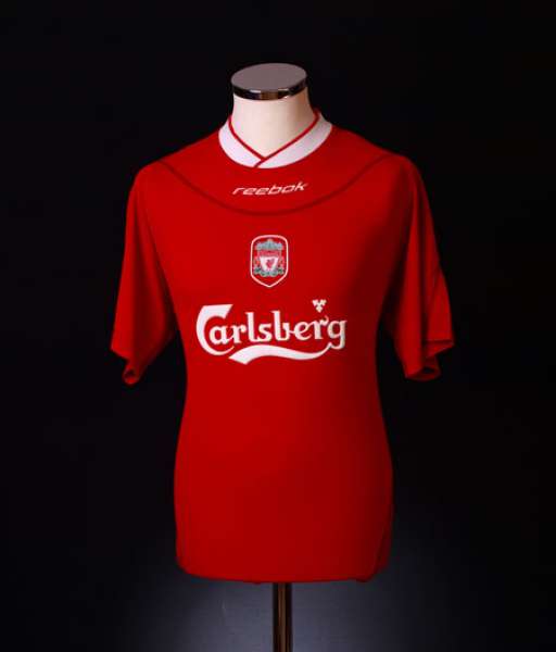 2002-2004 home Liverpool shirt jersey áo đấu bóng đá red