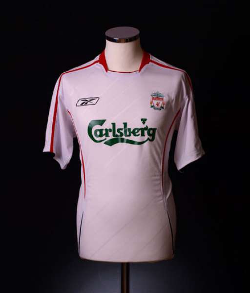 2005-2006 away Liverpool shirt jersey áo đấu bóng đá white