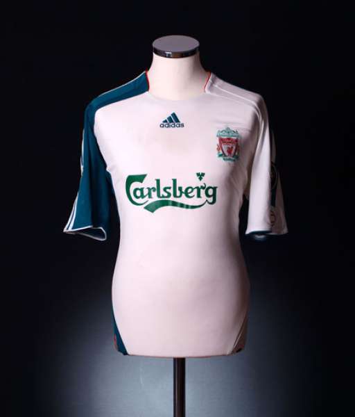 2006-2007 third Liverpool shirt jersey áo đấu bóng đá white green