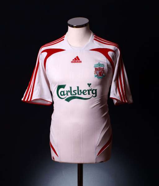 2007-2008 away Liverpool shirt jersey áo đấu bóng đá white Adidas
