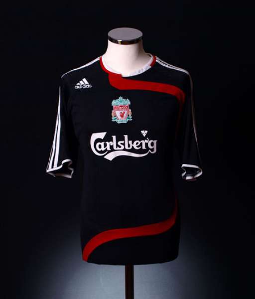 2007-2008 third Liverpool shirt jersey áo đấu bóng đá black Adidas