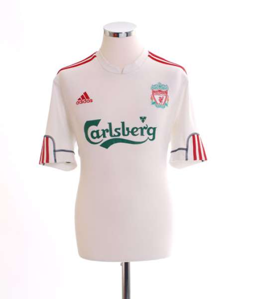 2009-2010 third Liverpool shirt jersey áo đấu bóng đá white Adidas