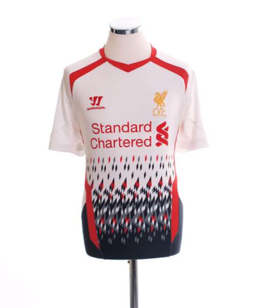 2013-2014 away Liverpool shirt jersey áo bóng đá white Warrior WSTM304