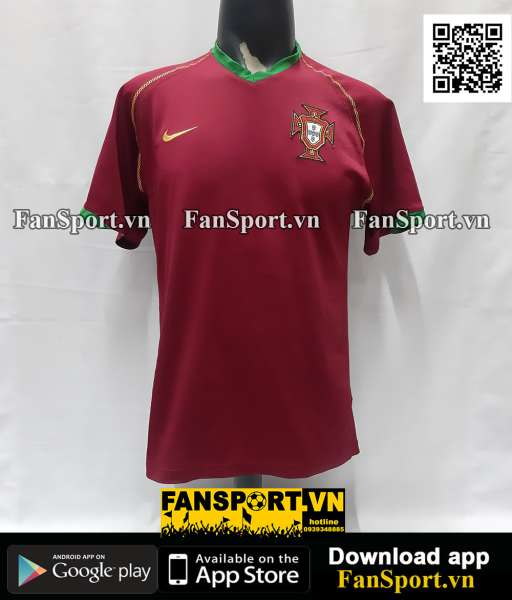 Áo đấu Portugal World Cup 2006 home shirt jersey 2007 2008 Bồ Đào Nha
