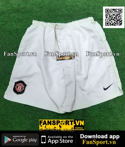Quần cầu thủ Manchester United 2006-2007 home white shorts NIKE 146816