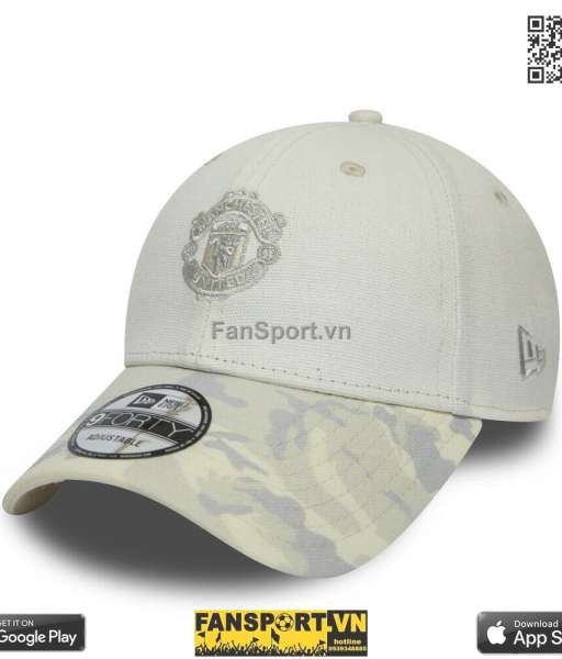 Nón Manchester United New Era 9Forty white camo cap hat BNWT